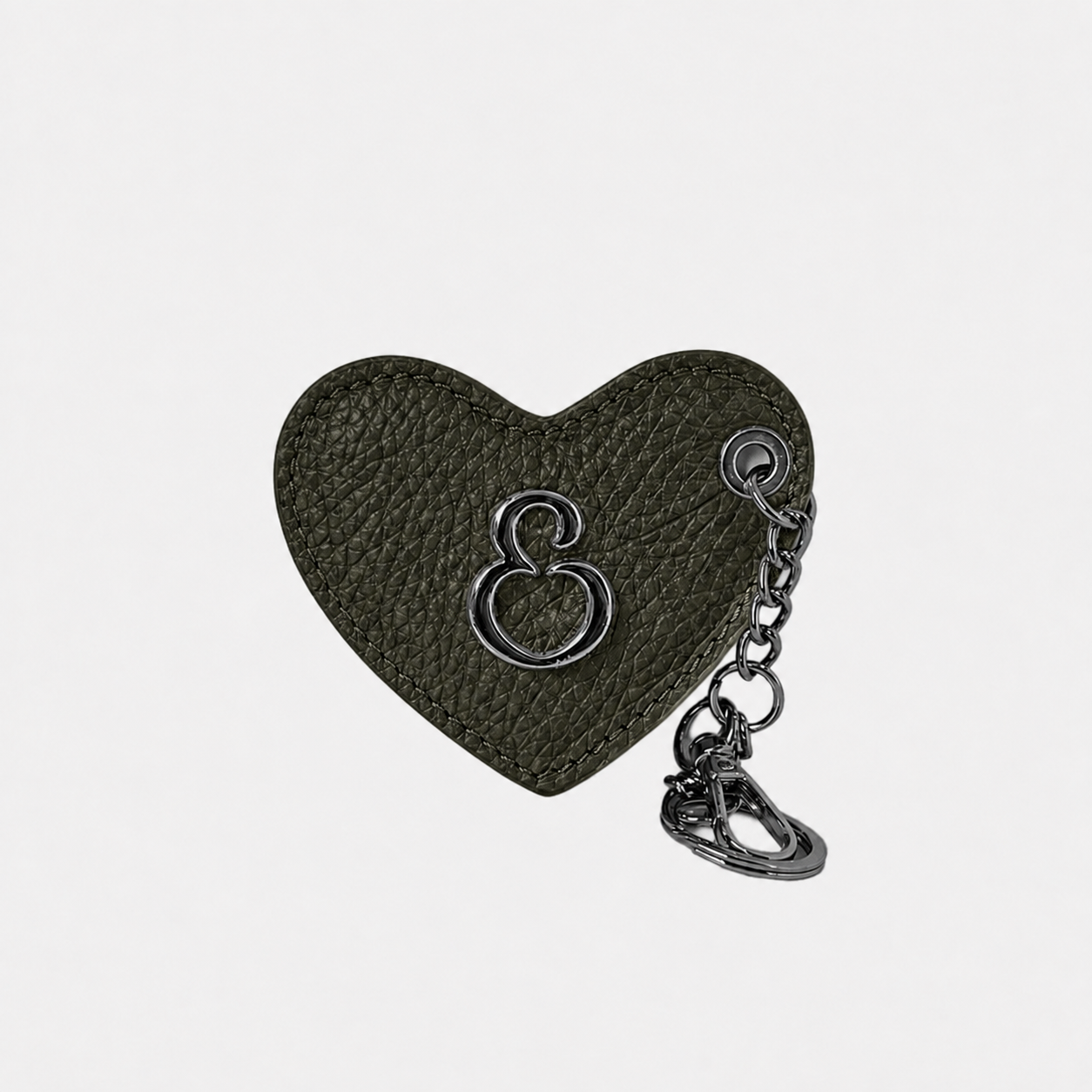 Porta Chiavi Love Oliva Pelle Martellata Dark