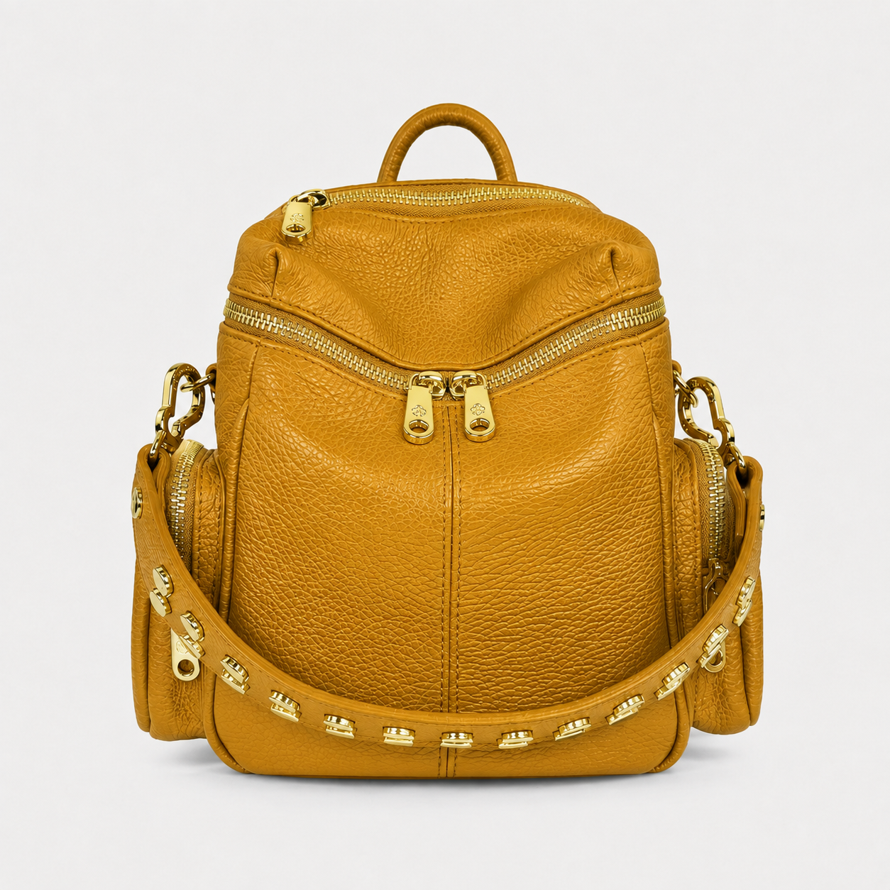 Zaino Saray Mini Curry Pelle Martellata Oro