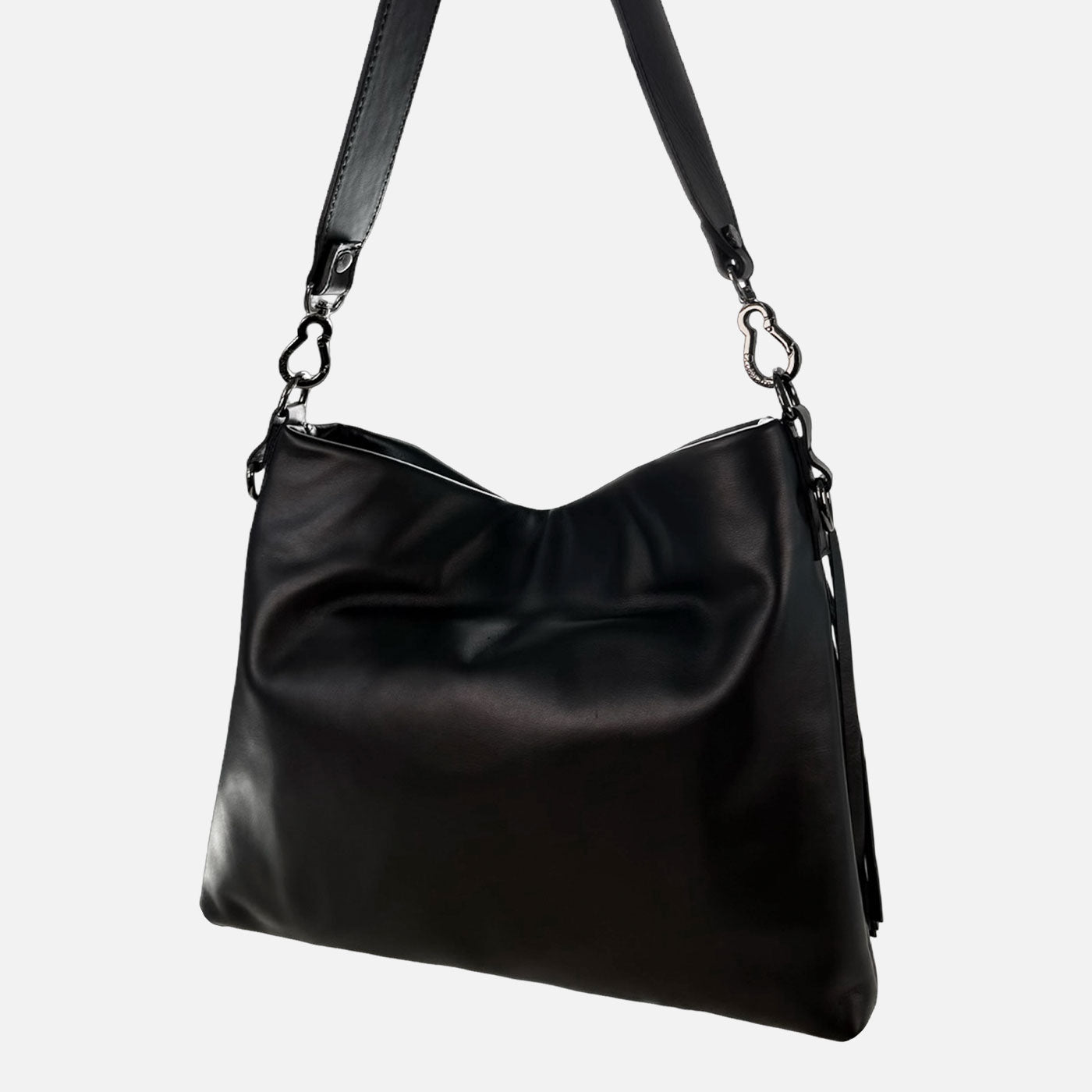 Borsa a spalla Ameliè Nera Pelle Vitello Dark