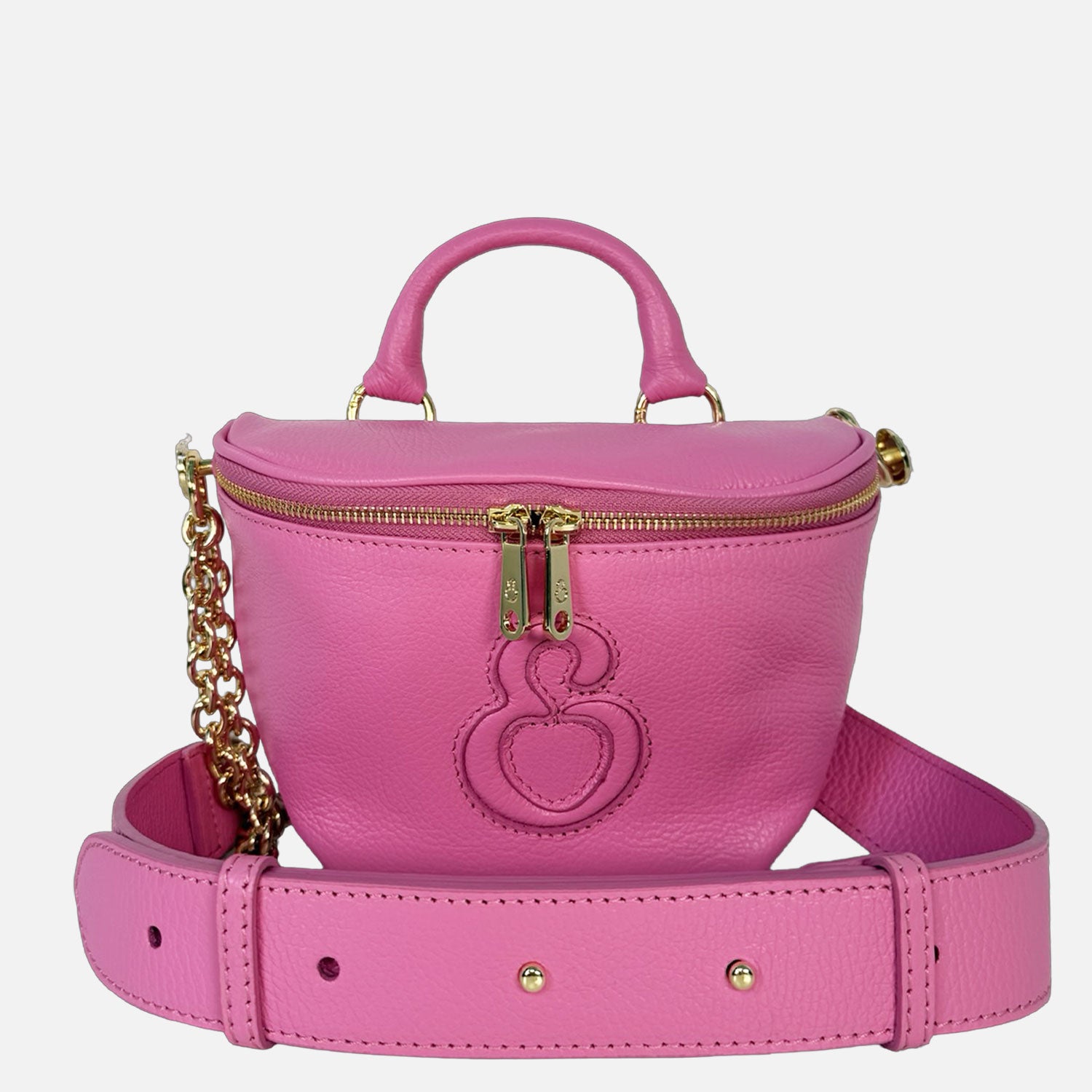 Marsupio Aurora Pelle Martellata Cotton Candy Oro