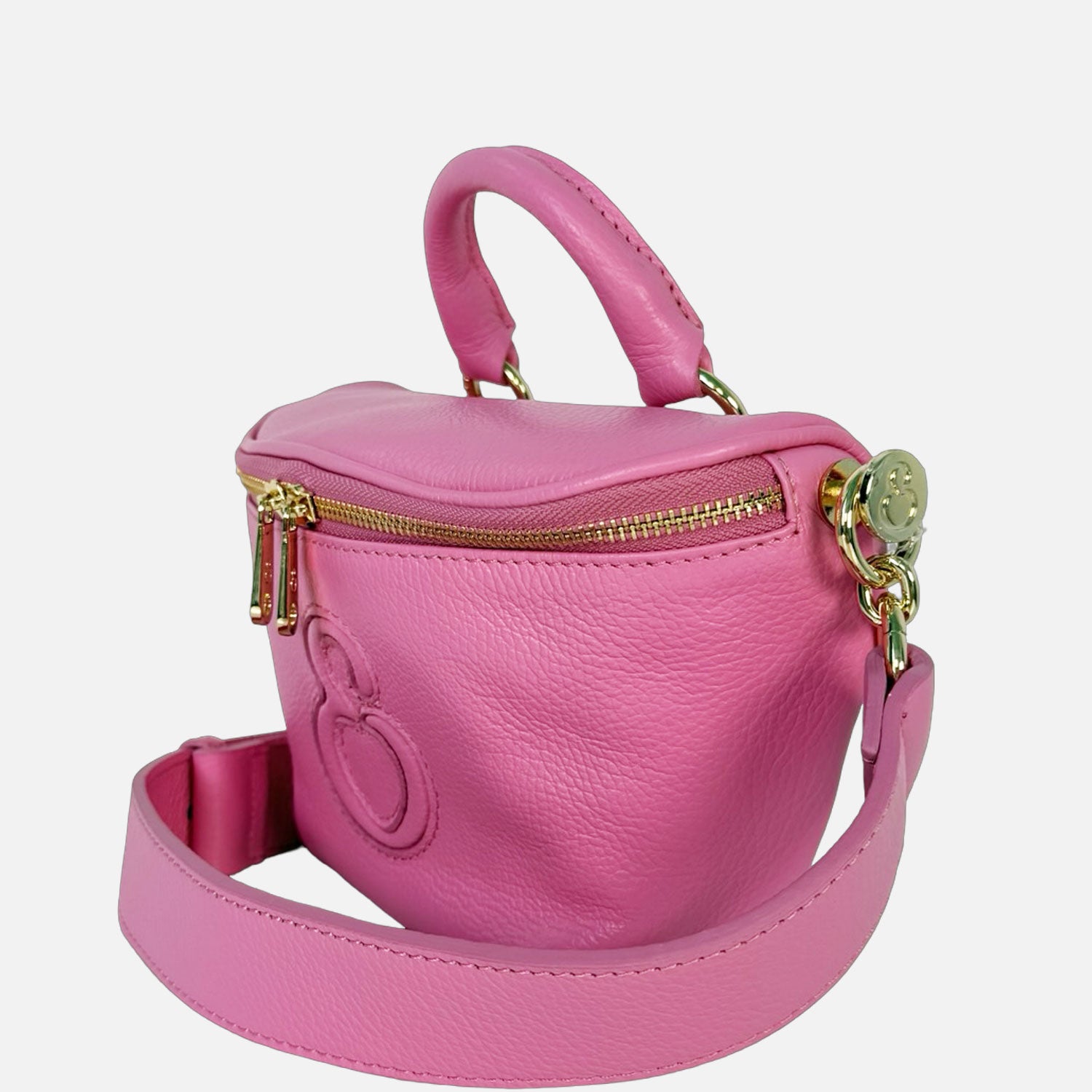 Marsupio Aurora Pelle Martellata Cotton Candy Oro