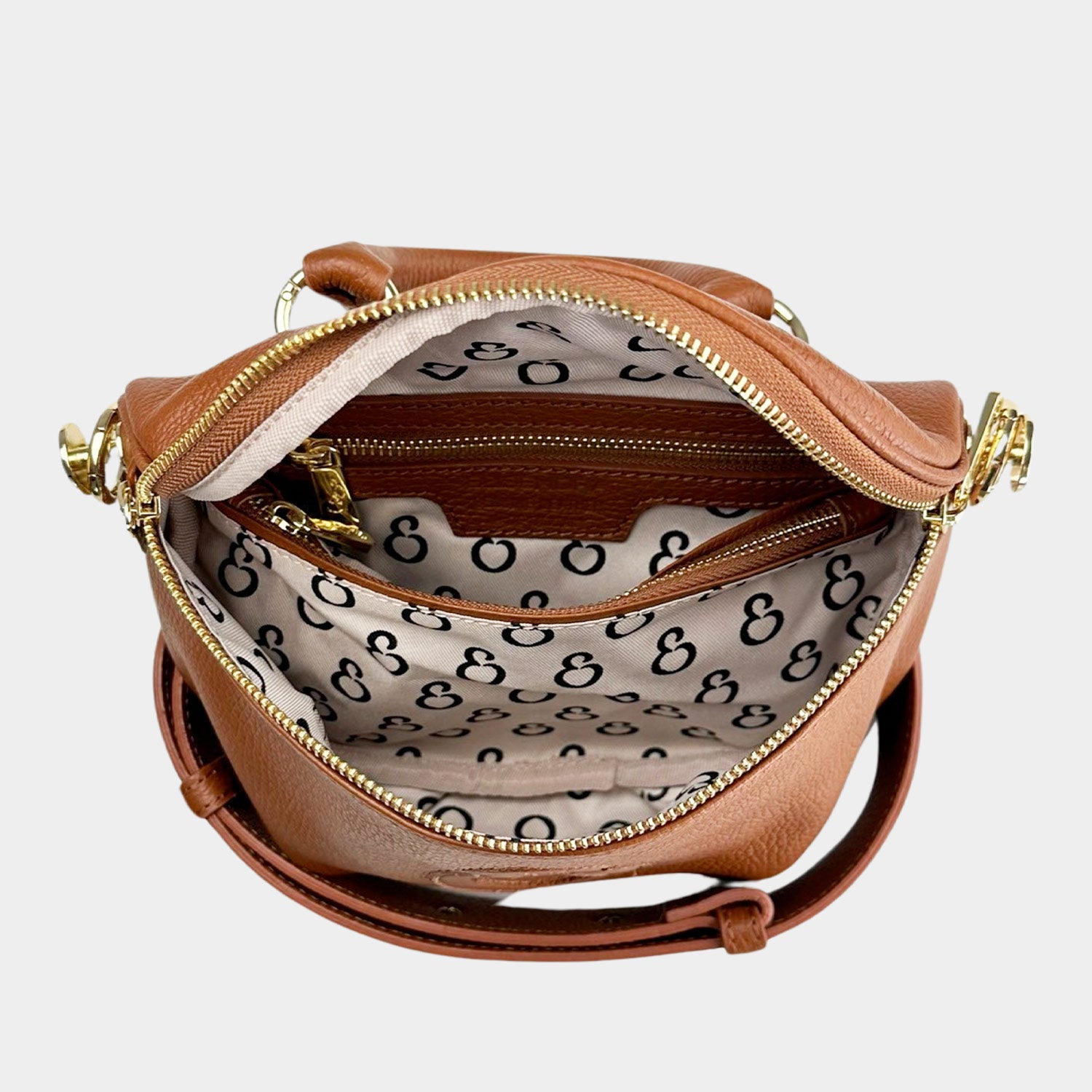 Marsupio Aurora Pelle Martellata Toffee Oro