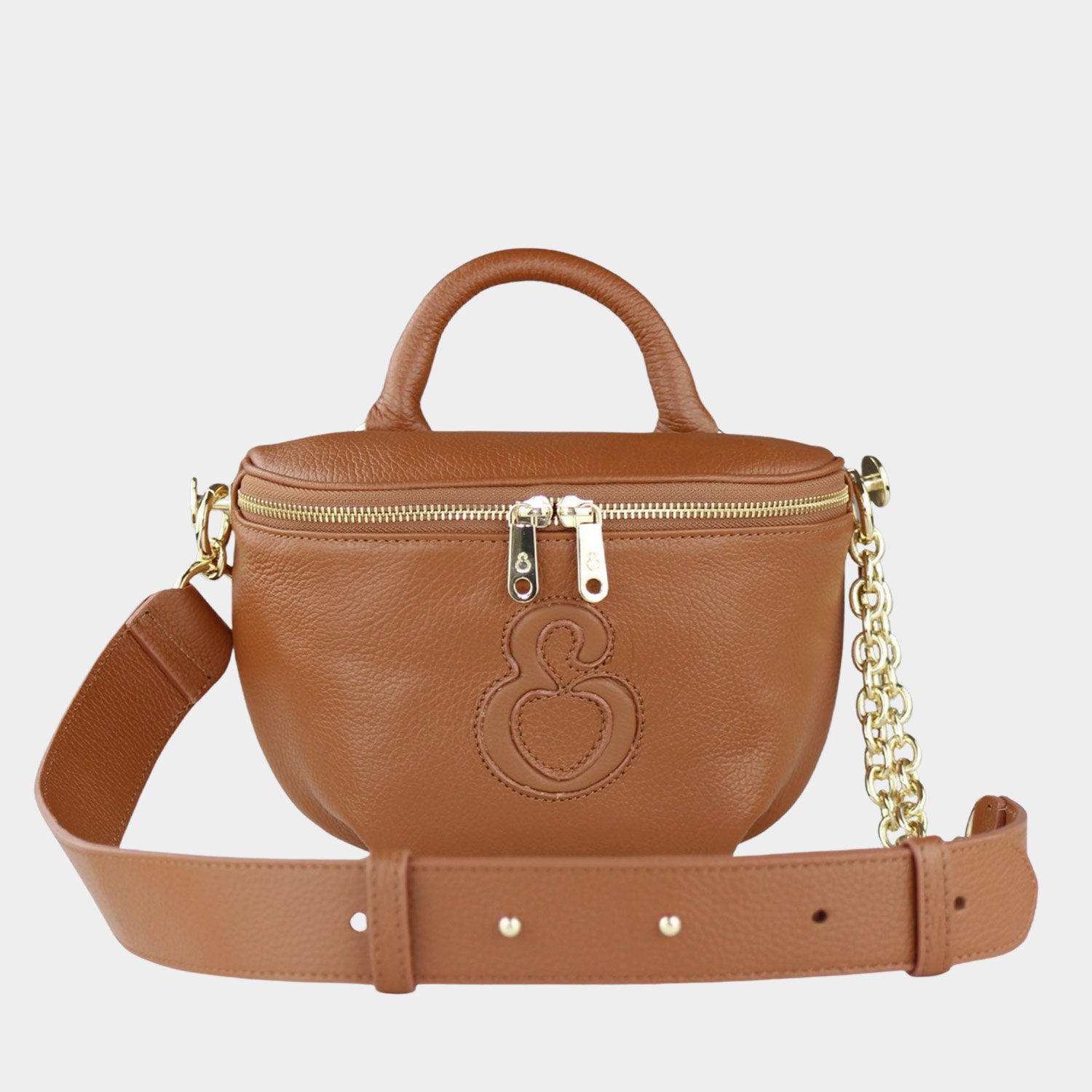 Marsupio Aurora Pelle Martellata Toffee Oro