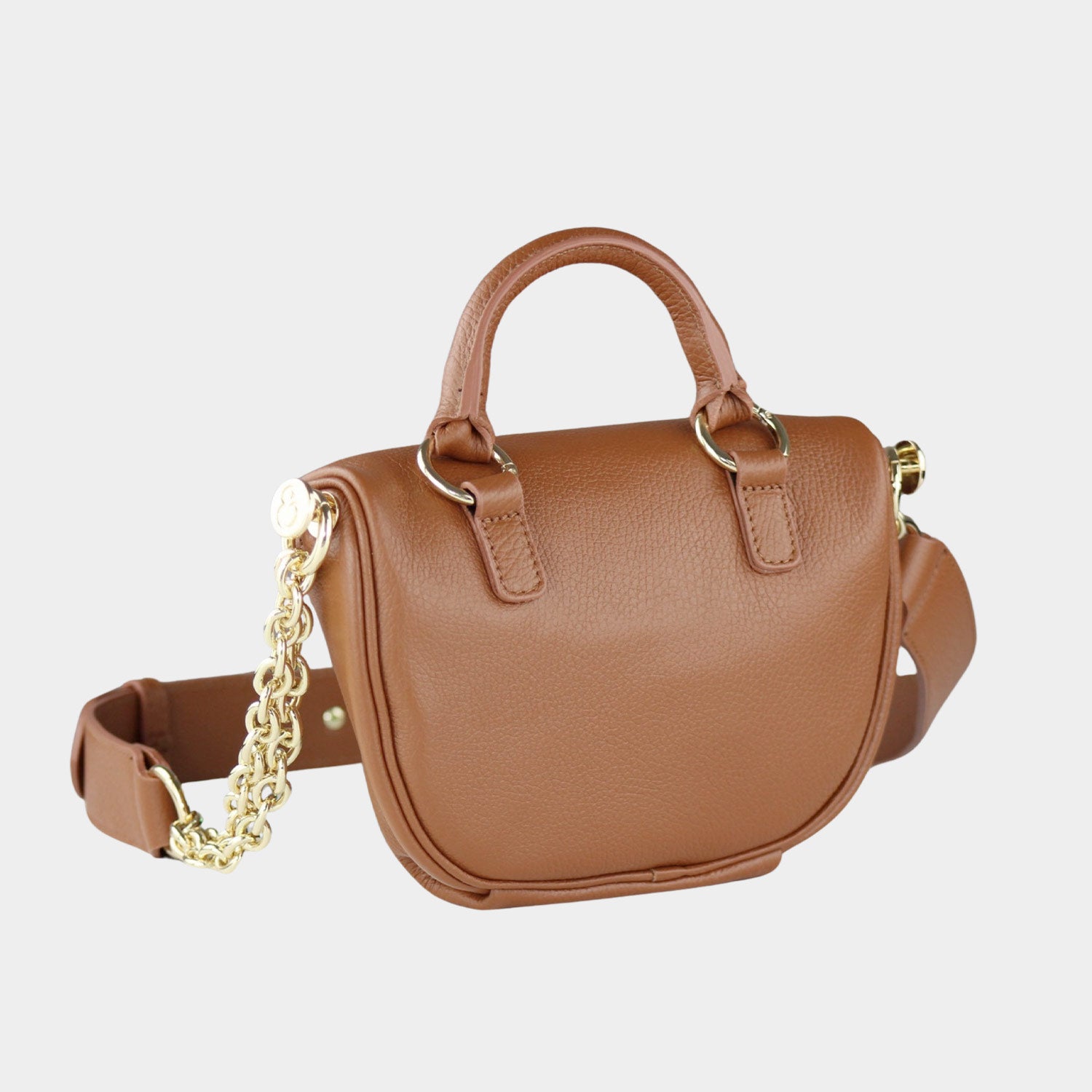 Marsupio Aurora Pelle Martellata Toffee Oro