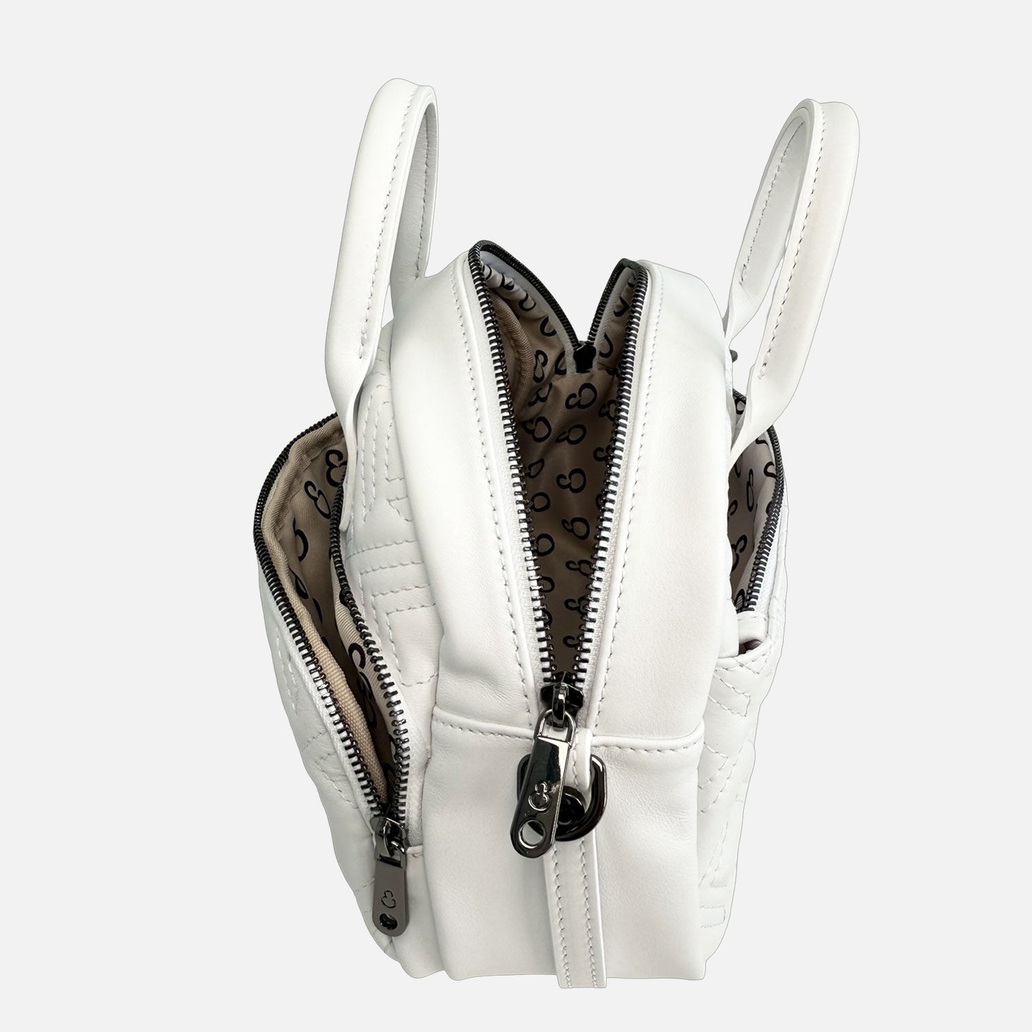 Borsa a spalla Benny Meringa Pelle Liscia Trama geometrica Dark