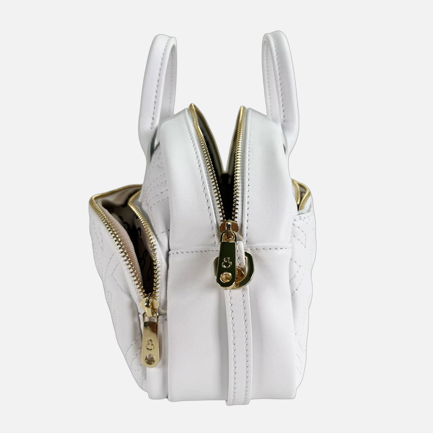 Borsa a spalla Benny Meringa Pelle Liscia Trama geometrica Oro