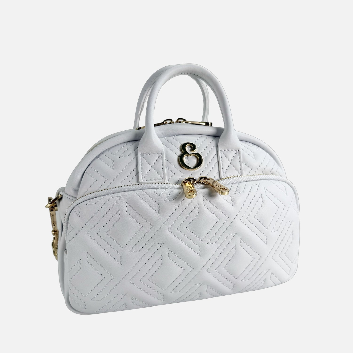 Borsa a spalla Benny Meringa Pelle Liscia Trama geometrica Oro