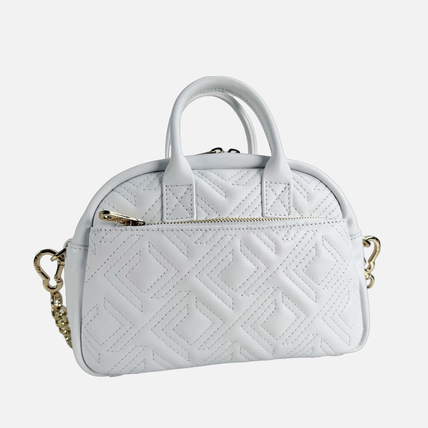 Borsa a spalla Benny Meringa Pelle Liscia Trama geometrica Oro