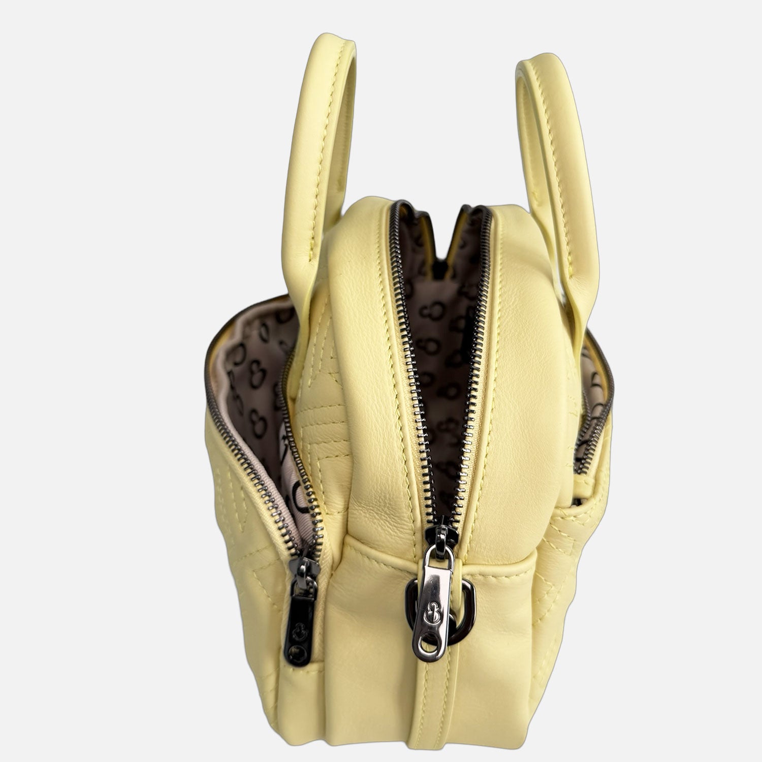 Borsa a spalla Benny Lemon Butter Pelle Liscia Trama geometrica Dark
