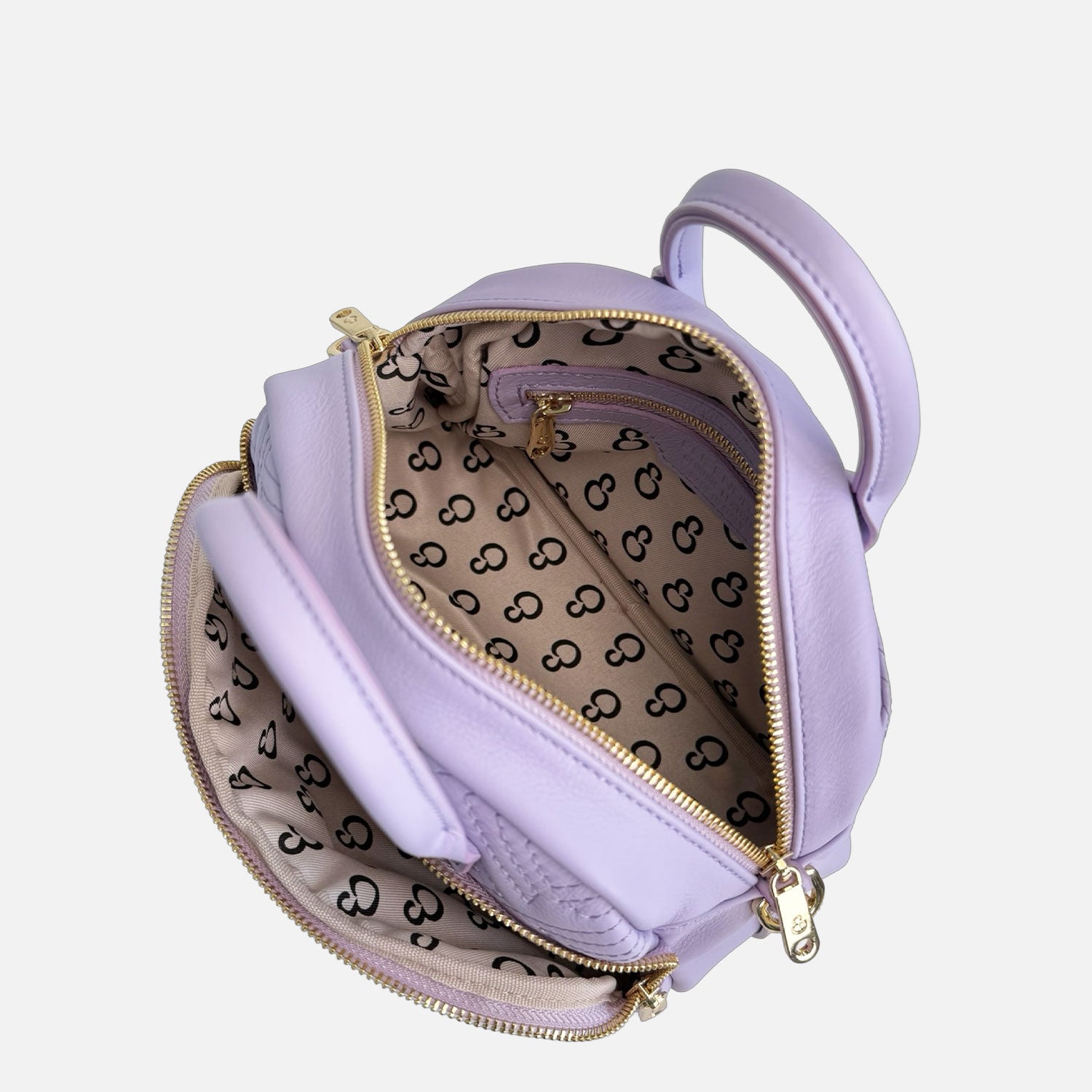 Borsa a spalla Benny Lavanda Pelle Liscia Trama geometrica Oro
