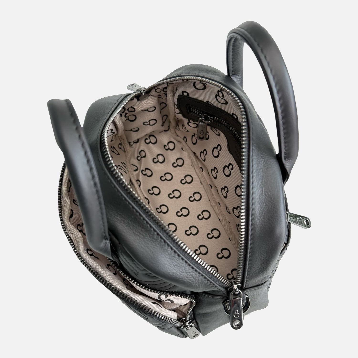 Borsa a spalla Benny Nera Pelle Liscia Trama geometrica Dark