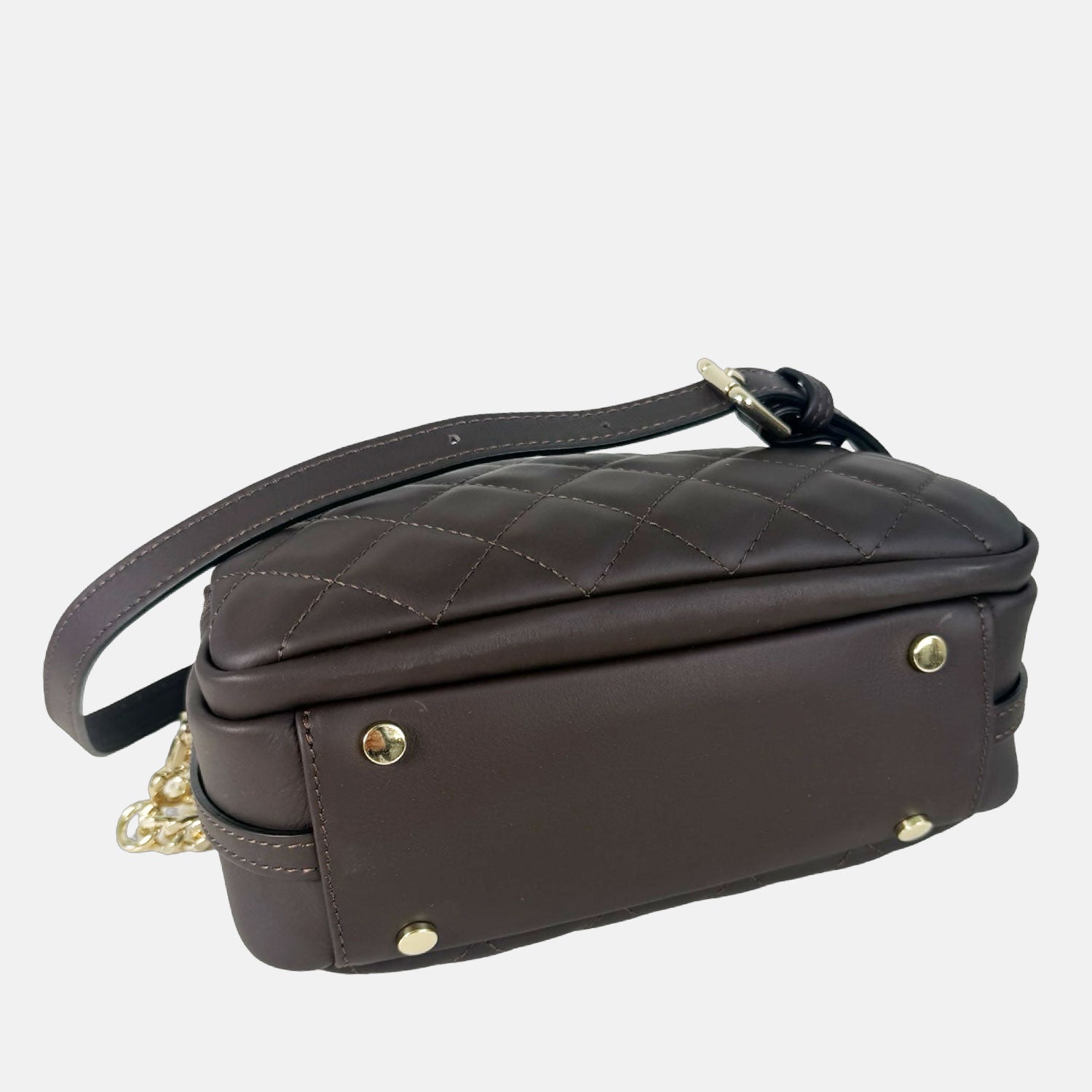 Borsa a mano Benny Cioccolato Savage Pelle Liscia Matelassé Oro