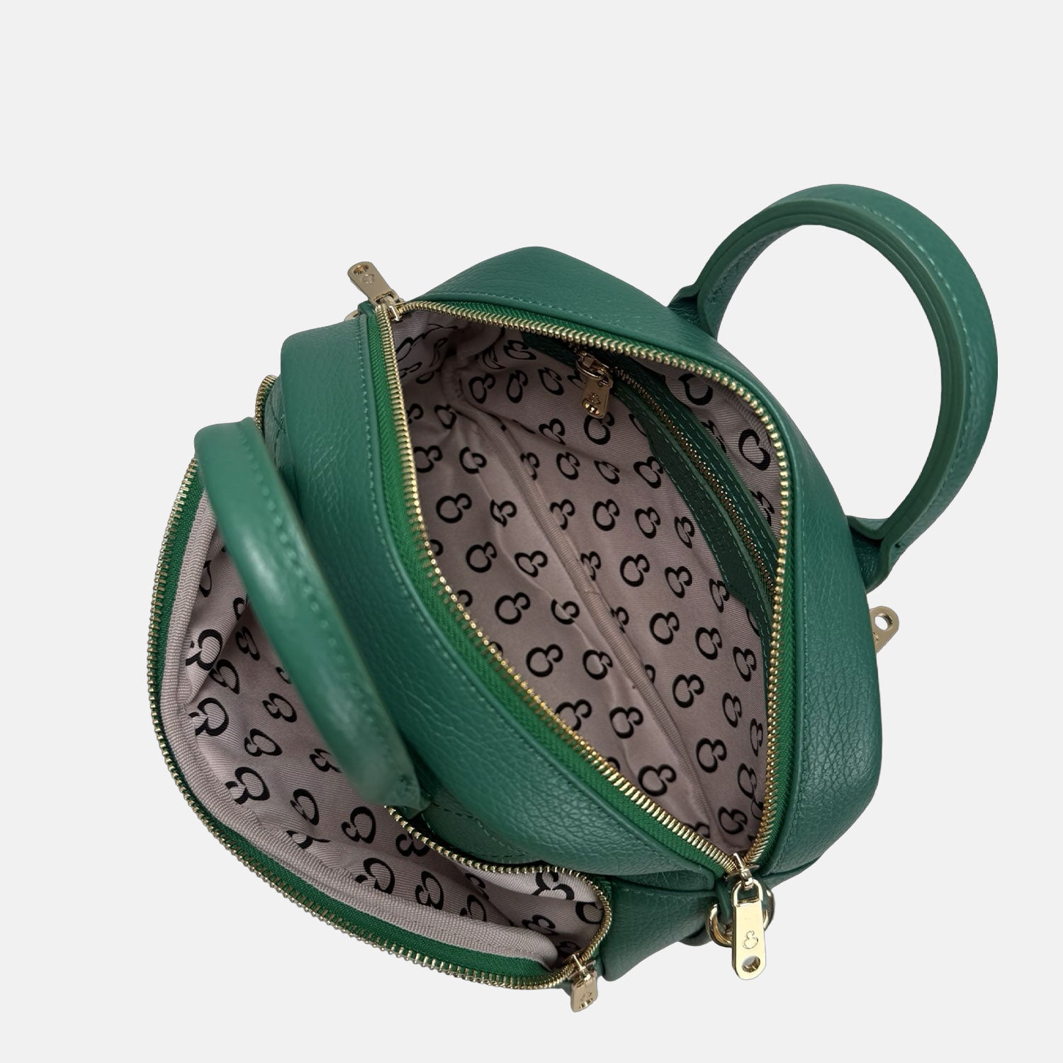 Borsa a mano Benny Verde Giada Pelle Martellata Oro