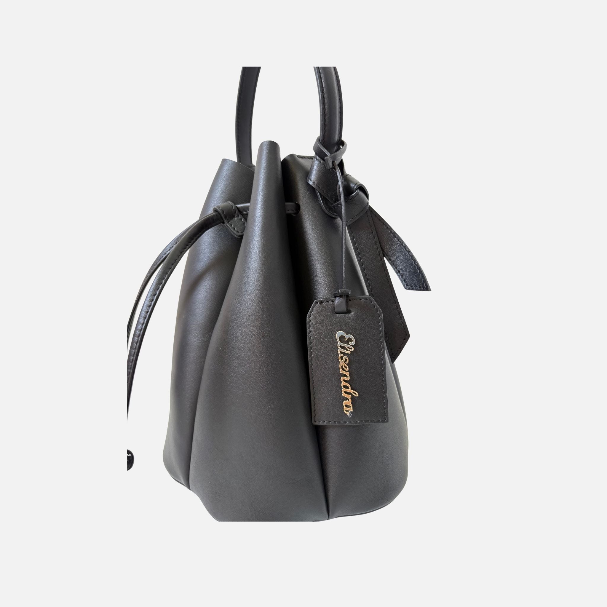 Borsa a mano Balloon Nero Pelle Liscia Oro SPEDIZIONE DAL 13/07