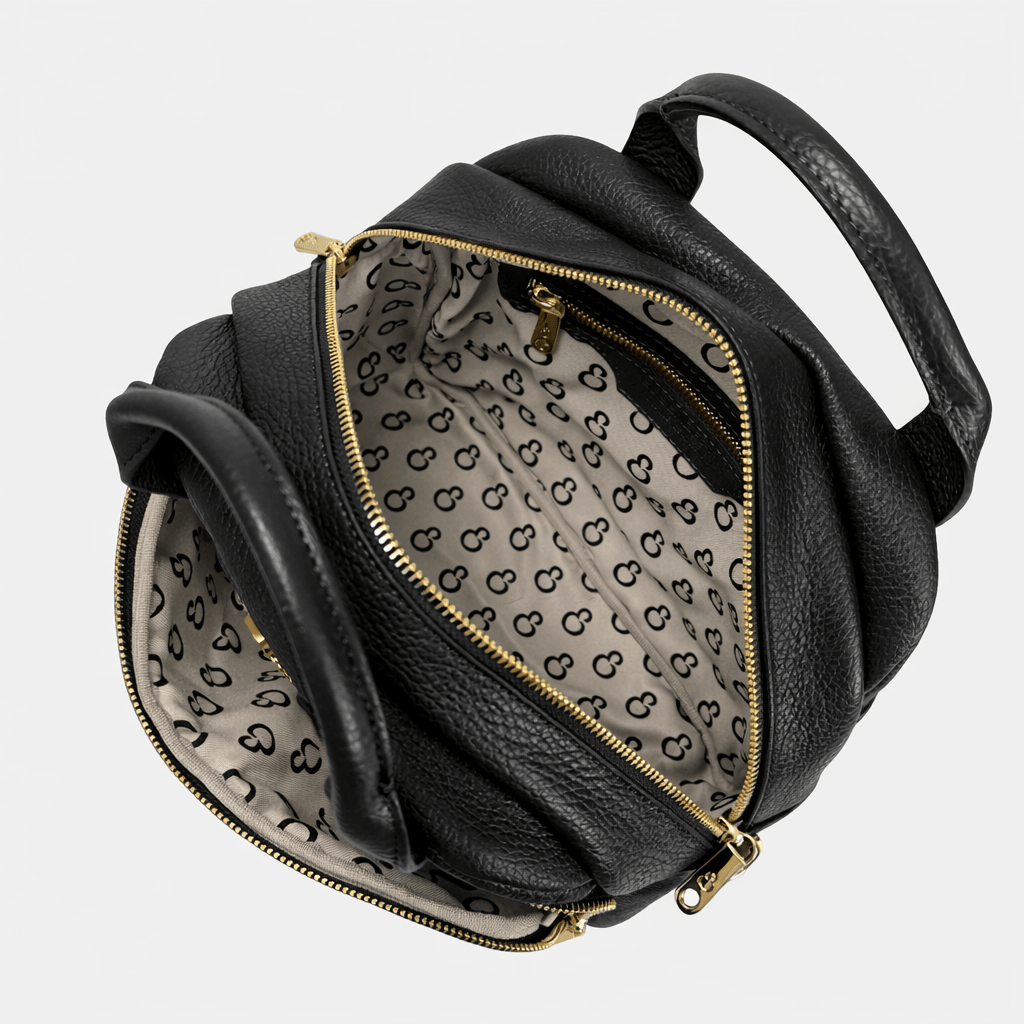 Borsa a mano Megane Matellassè Martellata Nera Pelle Martellata Oro - Elisendra®