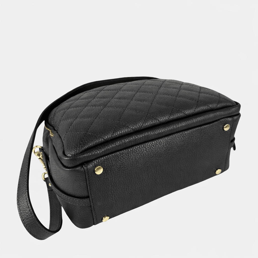Borsa a mano Megane Matellassè Martellata Nera Pelle Martellata Oro - Elisendra®