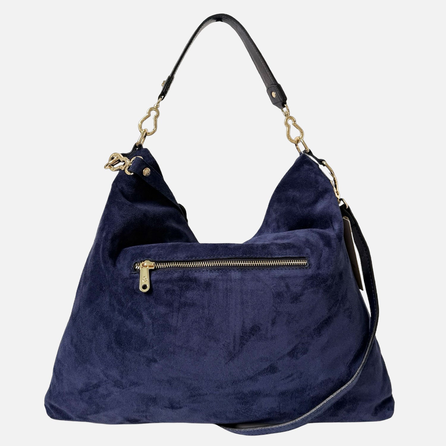 Borsa a spalla Camille Blu Profondo Camoscio Oro