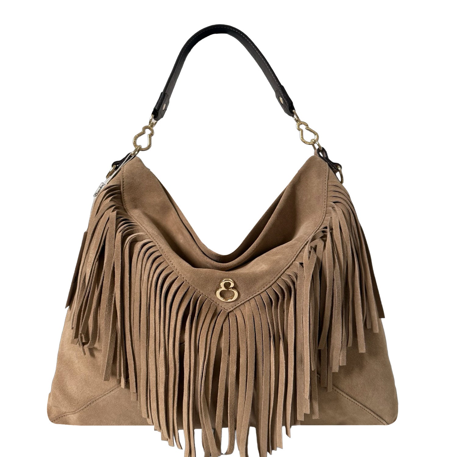 Borsa a spalla Camille Corda Pelle Camoscio Oro