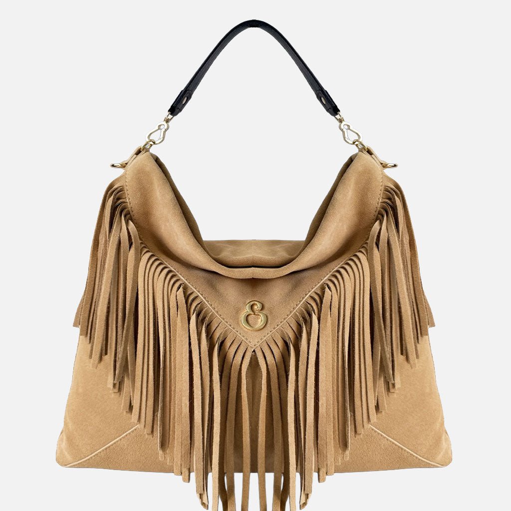 Borsa a spalla Camille Vaniglia Camoscio Oro - Elisendra®