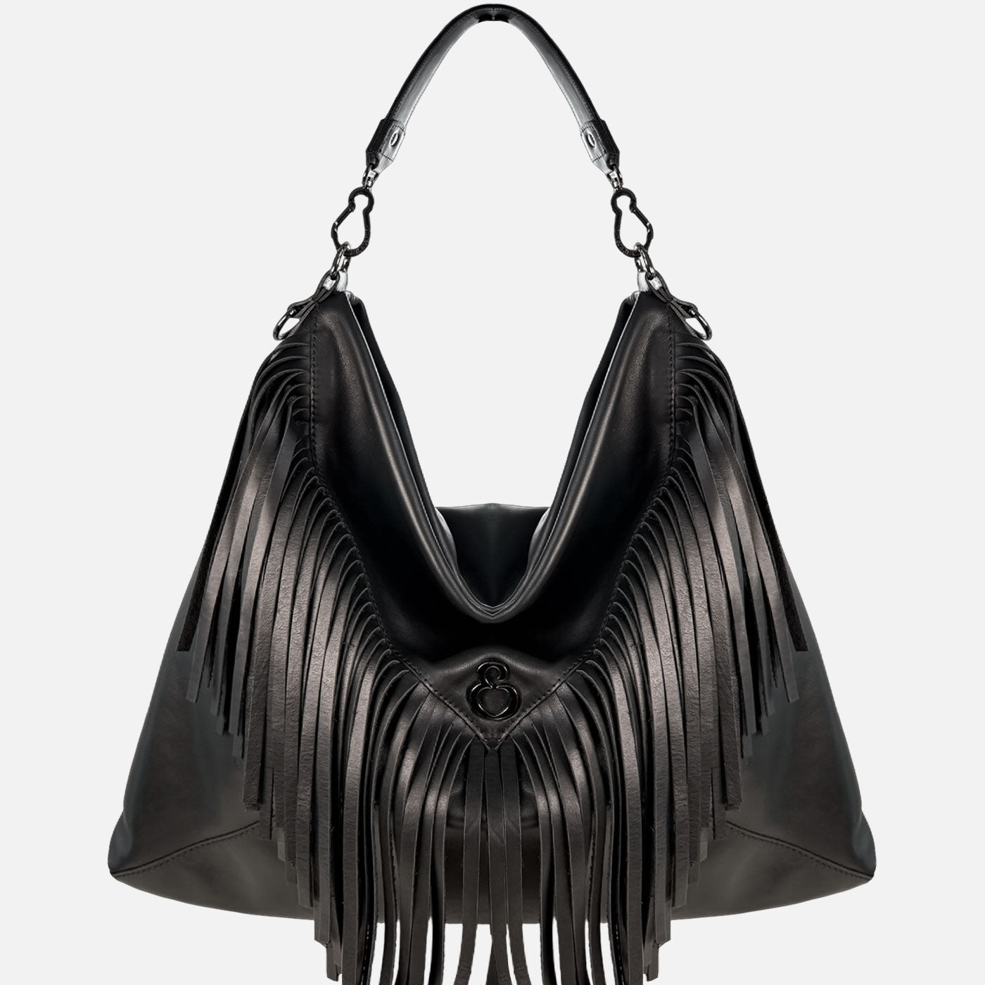 Borsa a spalla Camille Nera Pelle Vitello Dark