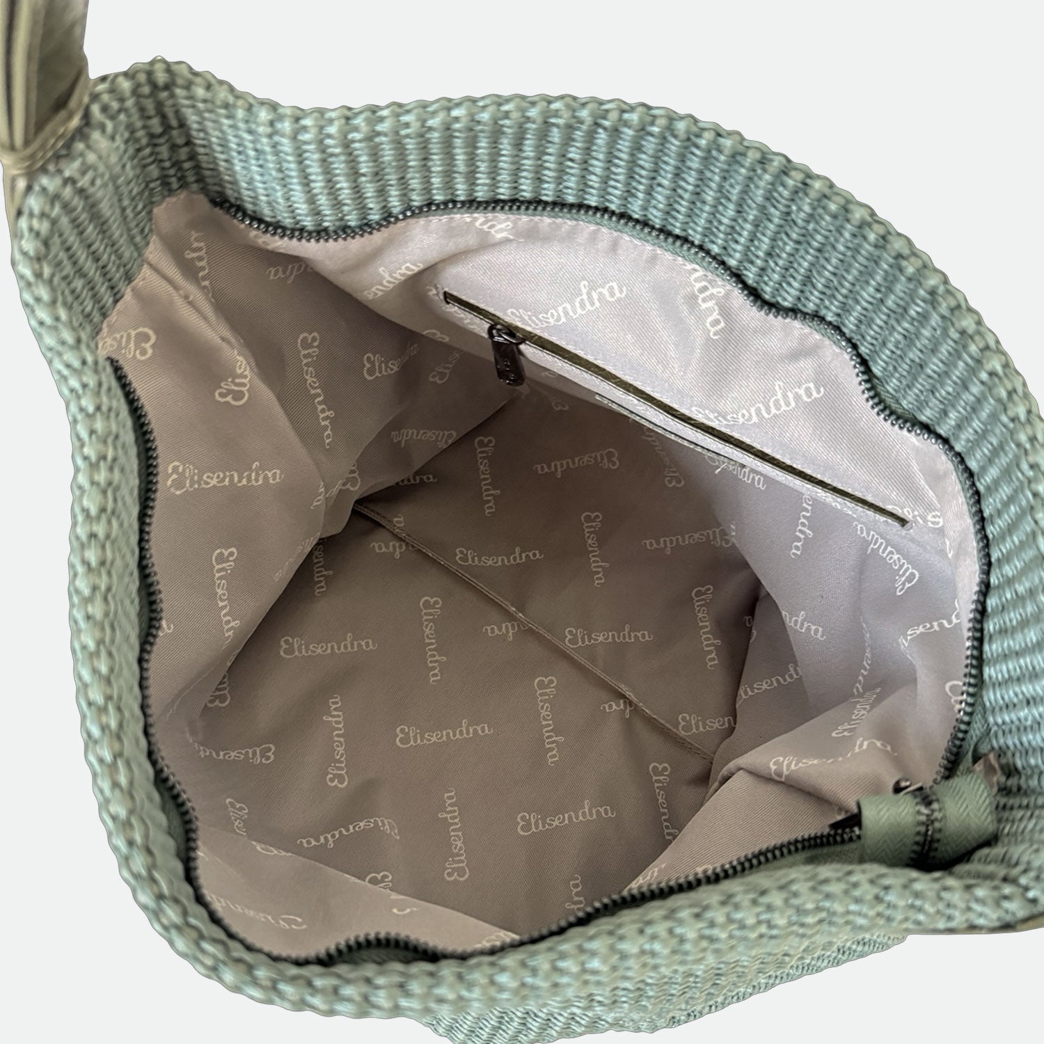 Borsa a Sacca Malibù Verde Laguna Rafia e Pelle Laminata Dark SPEDIZIONE DAL 30/04 - Elisendra®