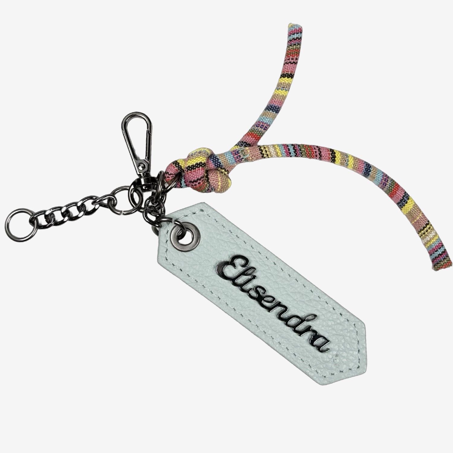 Porta chiavi Charm con corda Cielo Pelle Martellata Dark