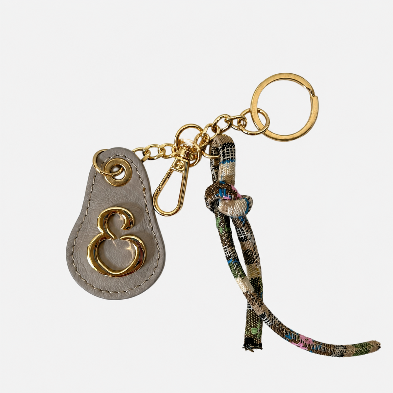 Porta chiavi Goccia con corda Cosmik Latte Pelle Liscia Oro SPEDIZIONE DAL 07/07