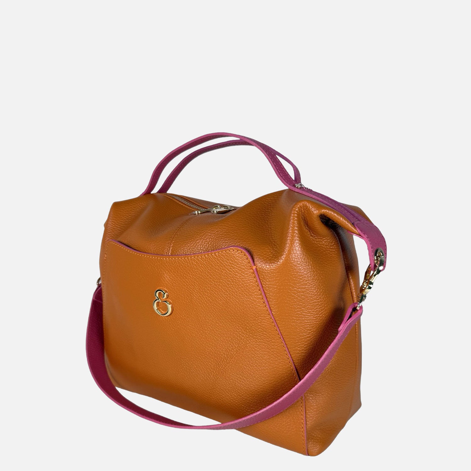 Borsa a mano City Zucca Pelle Martellata Oro