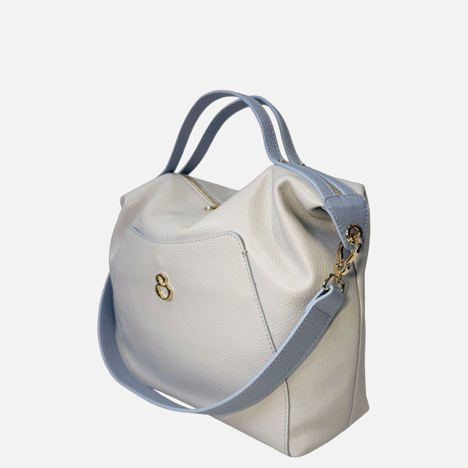 Borsa a mano City Ghiaccio Pelle Martellata Oro