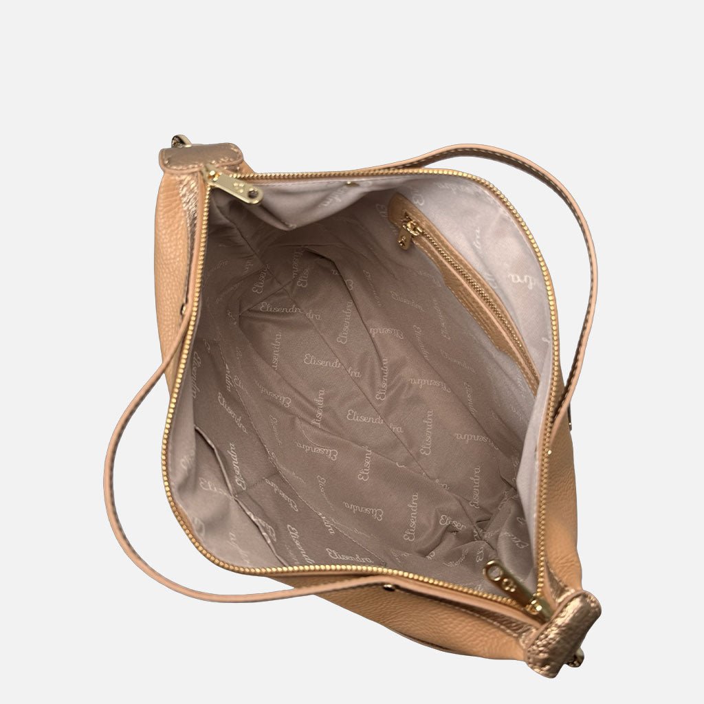 Borsa a mano City Savana Pelle Martellata Oro - Elisendra®