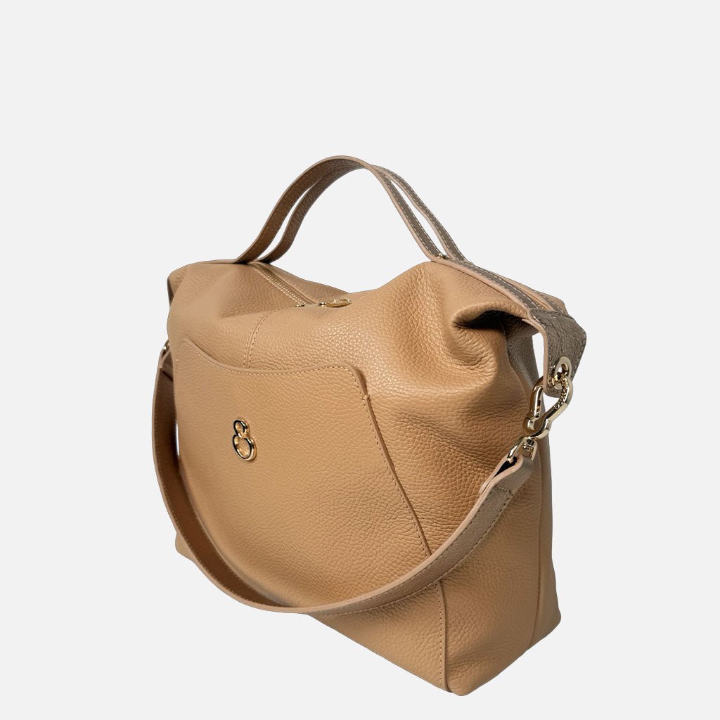 Borsa a mano City Savana Pelle Martellata Oro - Elisendra®