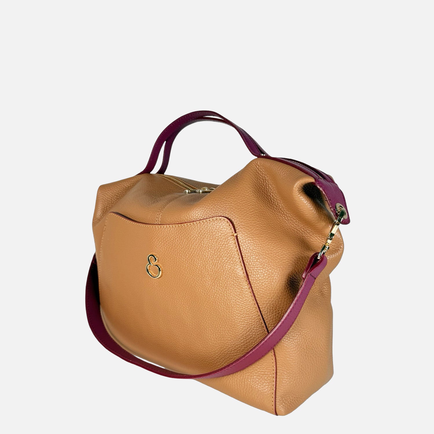 Borsa a mano City Toffee Pelle Martellata Oro