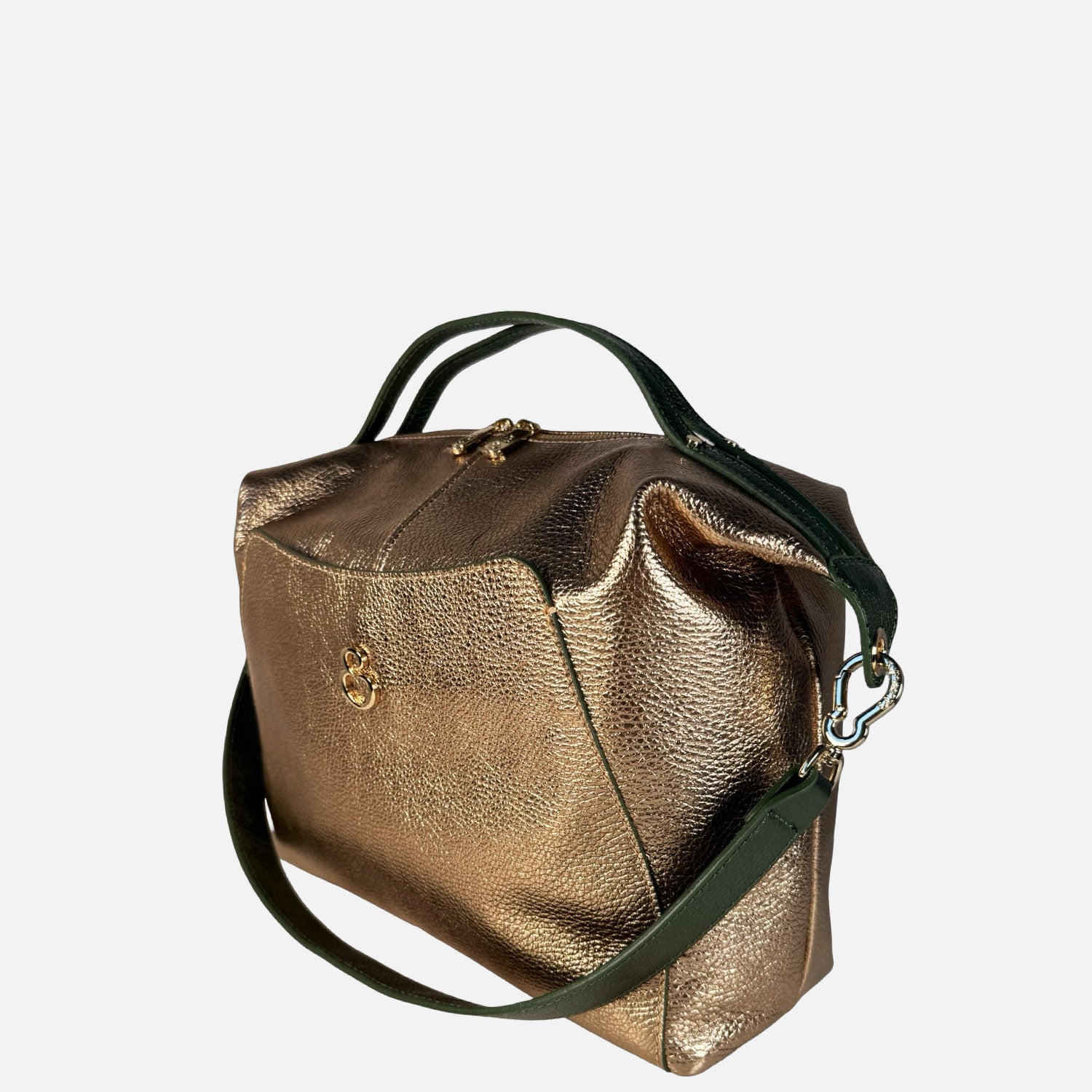 Borsa a mano City Oro Antico Pelle Laminata Oro