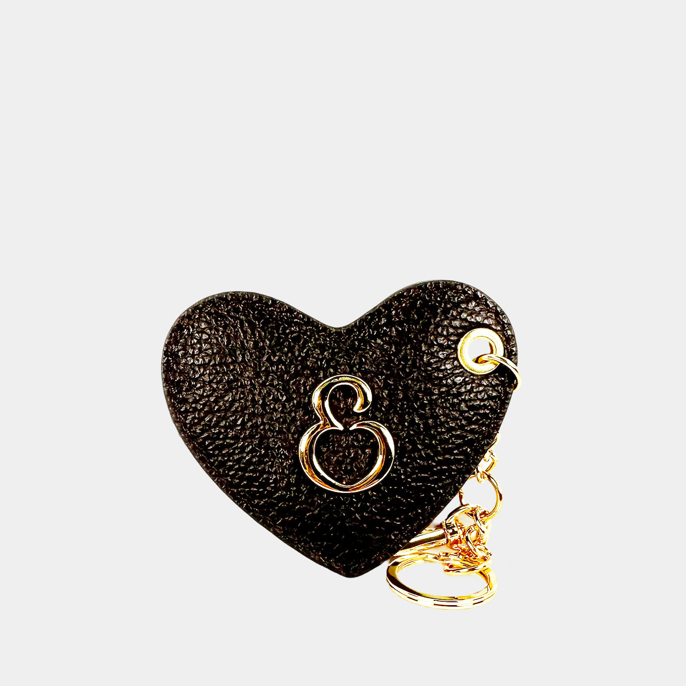 Love Chocolate Keychain Hammered Leather Gold