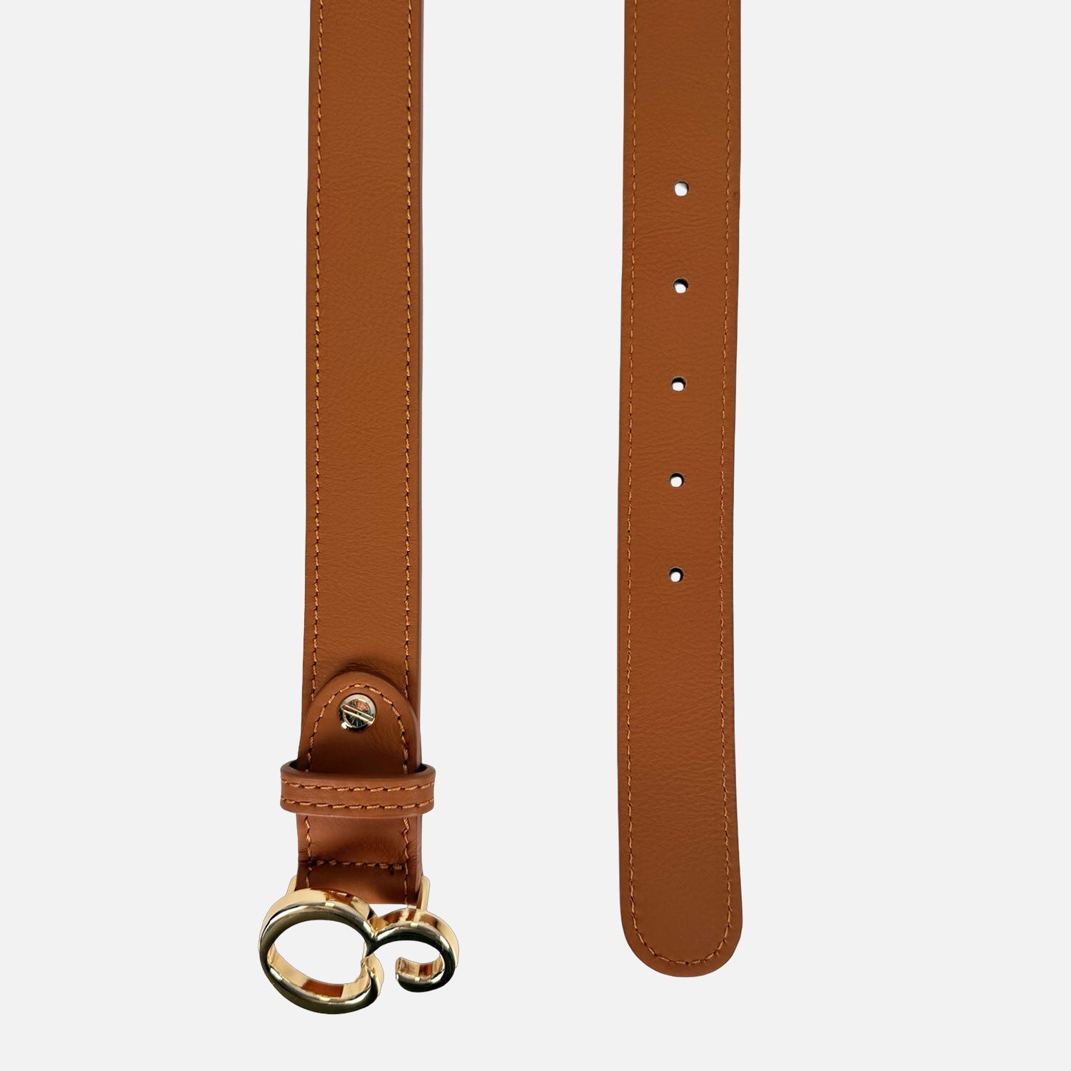 Cintura Dafne Pelle Liscia Cuoio Oro