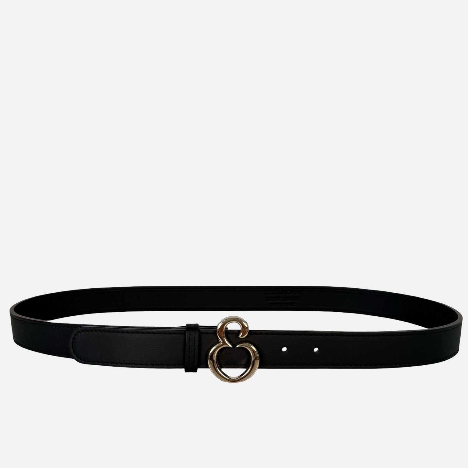 Cintura Dafne Pelle Liscia Nera Oro