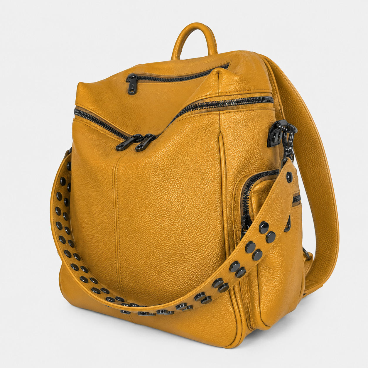 Zaino Saray Curry Pelle Martellata Dark