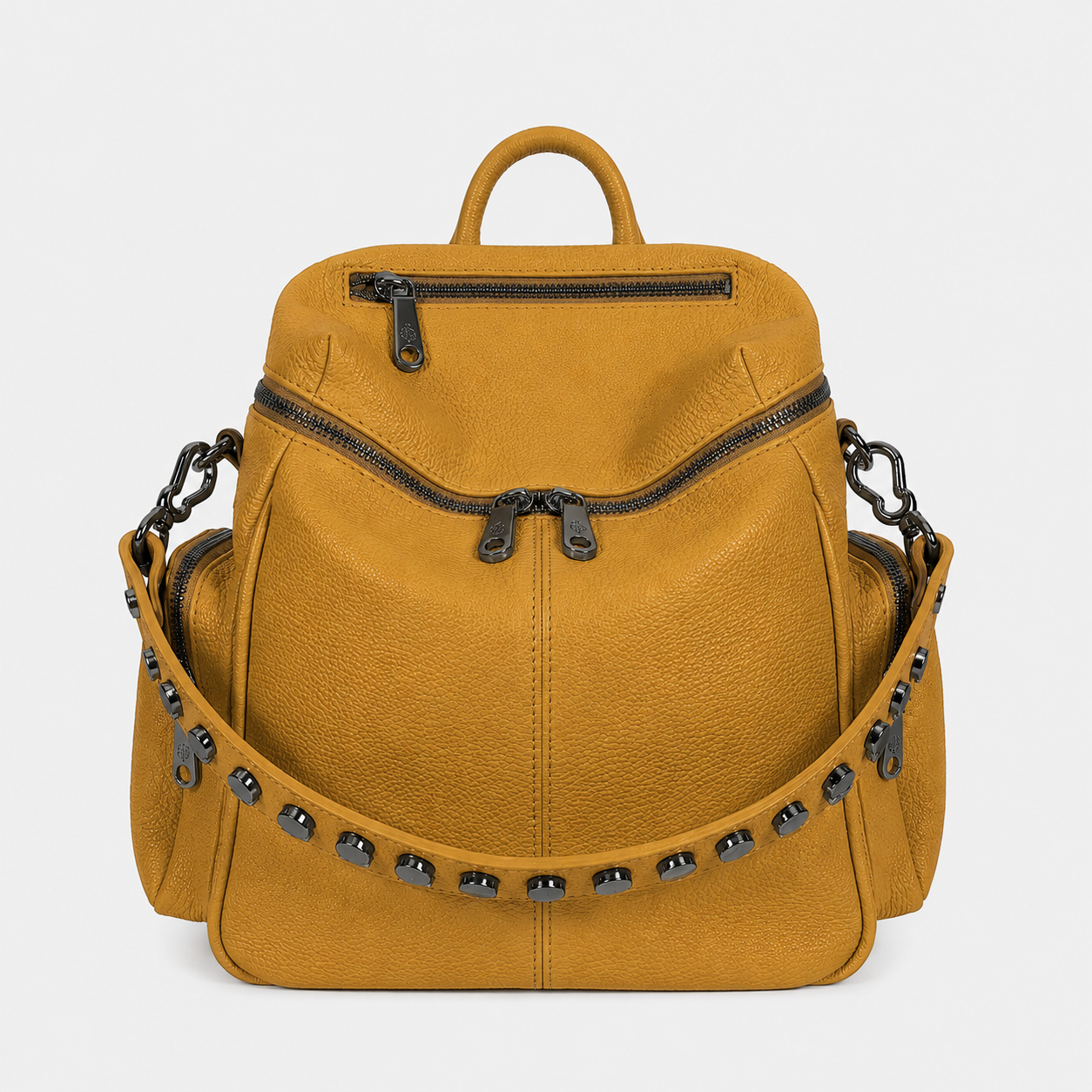 Zaino Saray Midi Curry Pelle Martellata Dark