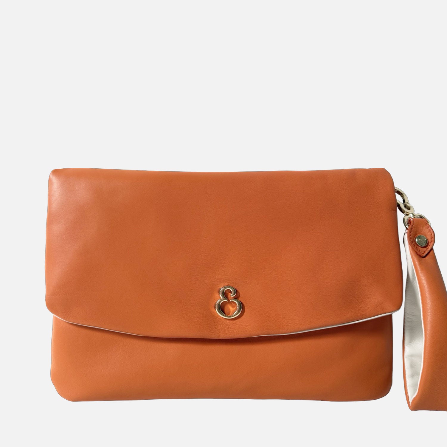 Borsa a mano Giselle Orange Nappa Vitello Oro SPEDIZIONE DAL 19/03