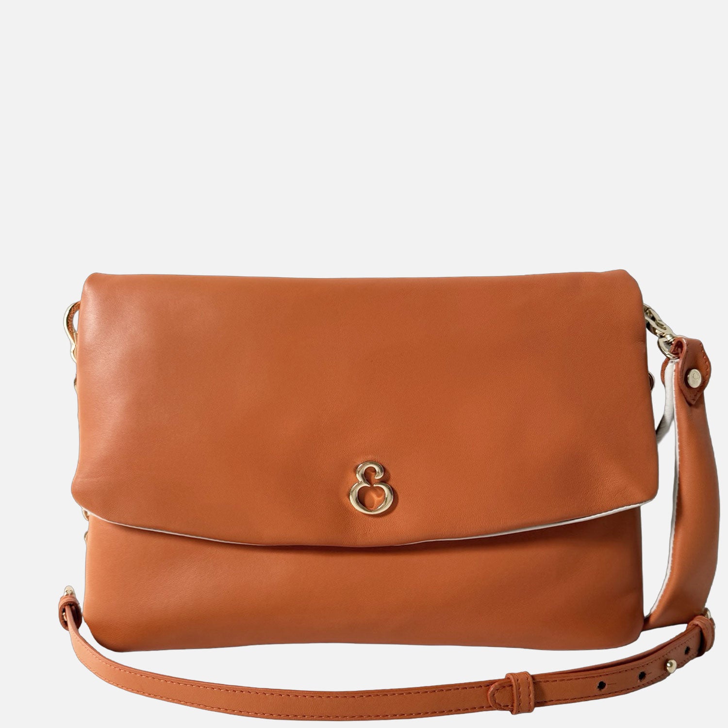 Borsa a mano Giselle Orange Nappa Vitello Oro