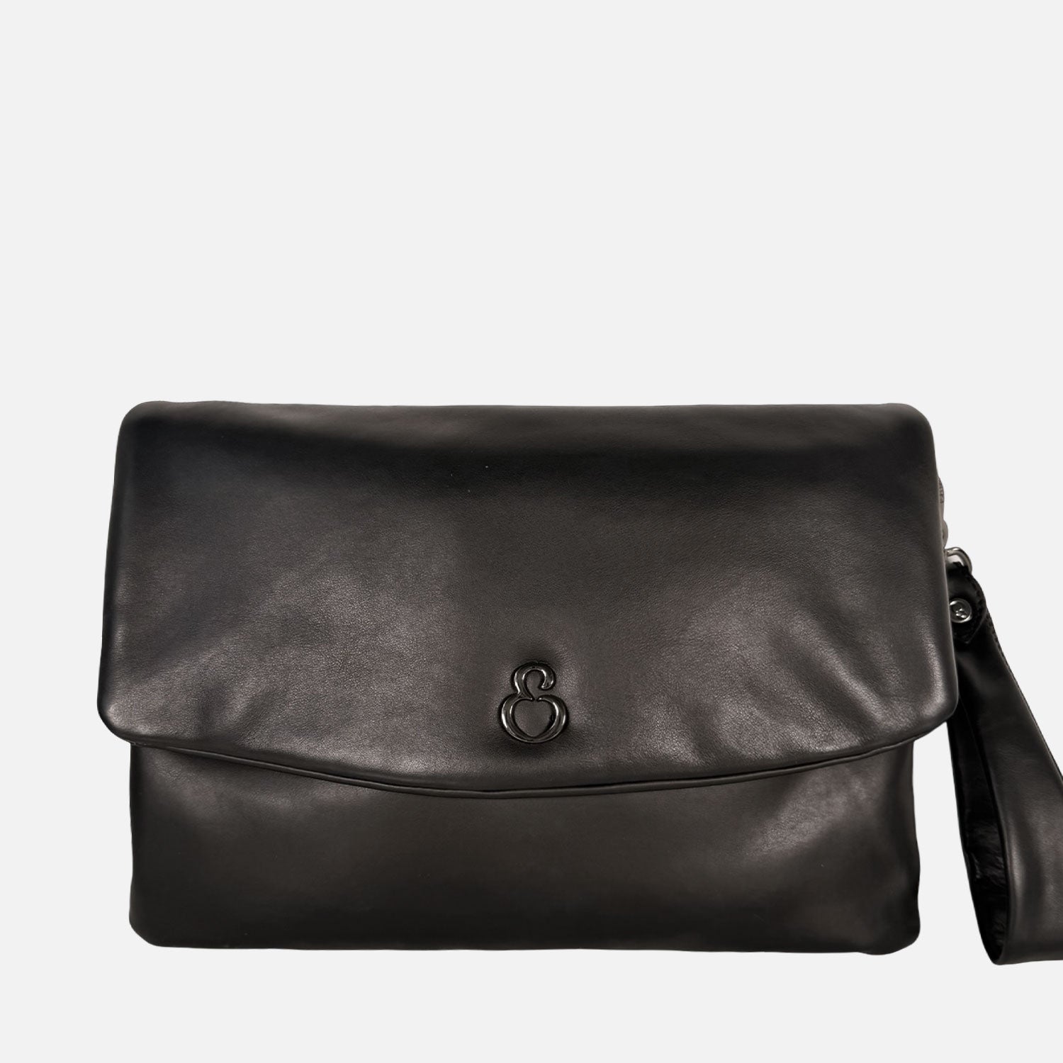 Borsa a mano Giselle Nera Nappa Vitello Dark