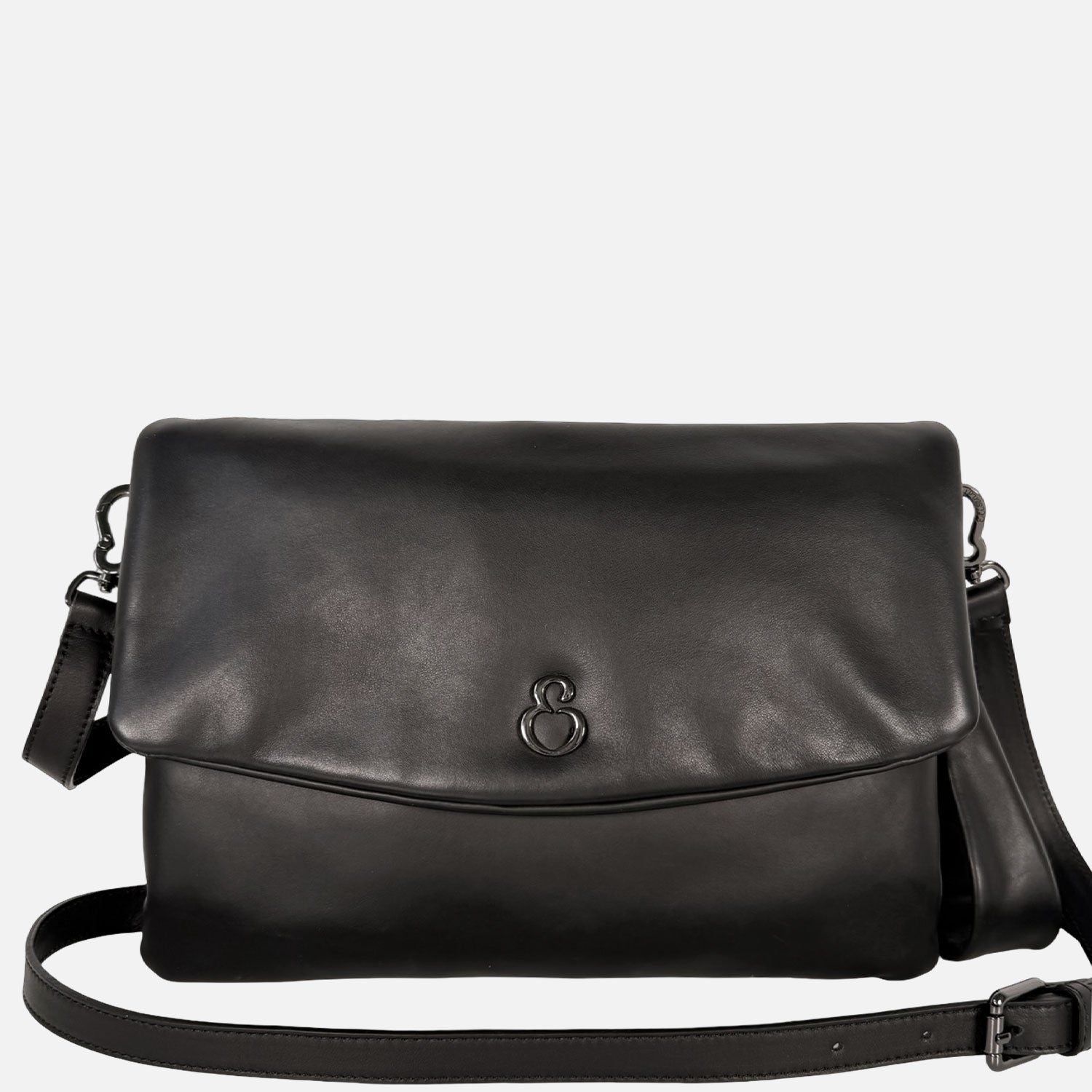 Borsa a mano Giselle Nera Nappa Vitello Dark