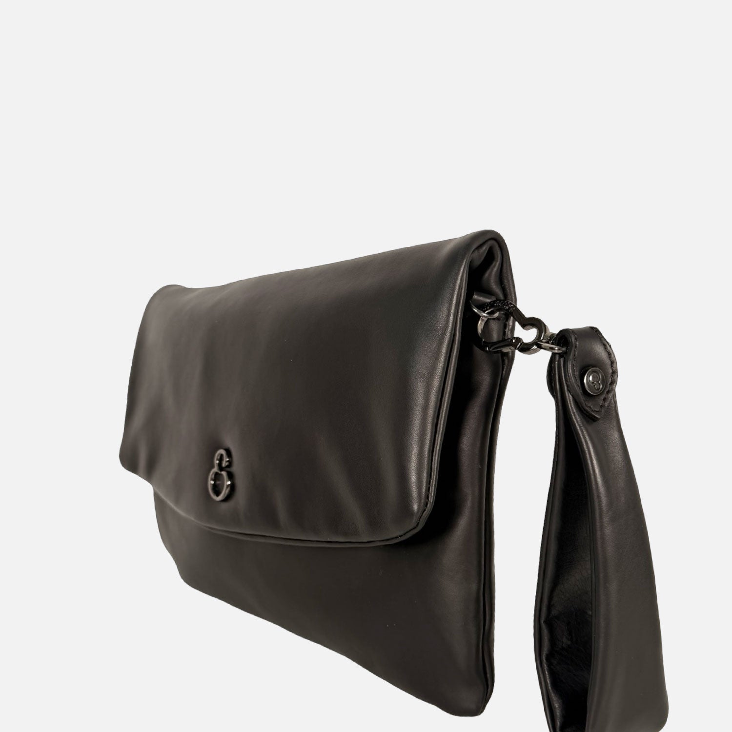 Borsa a mano Giselle Nera Nappa Vitello Dark