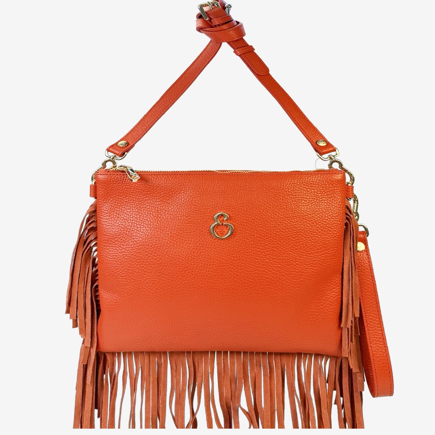 Borsa a mano Grazia Rodeo Sunset Pelle Martellata e Suede Oro