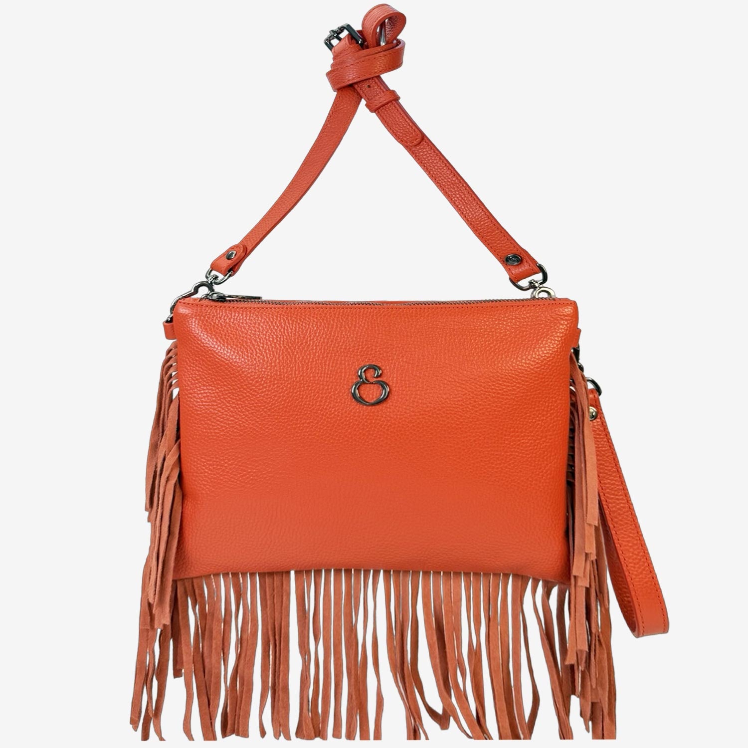 Borsa a mano Grazia Rodeo Sunset Pelle Martellata e Suede Dark