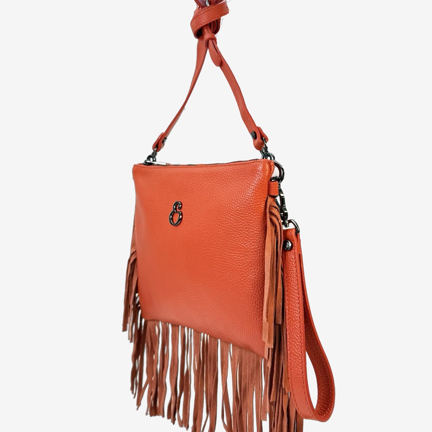 Borsa a mano Grazia Rodeo Sunset Pelle Martellata e Suede Dark