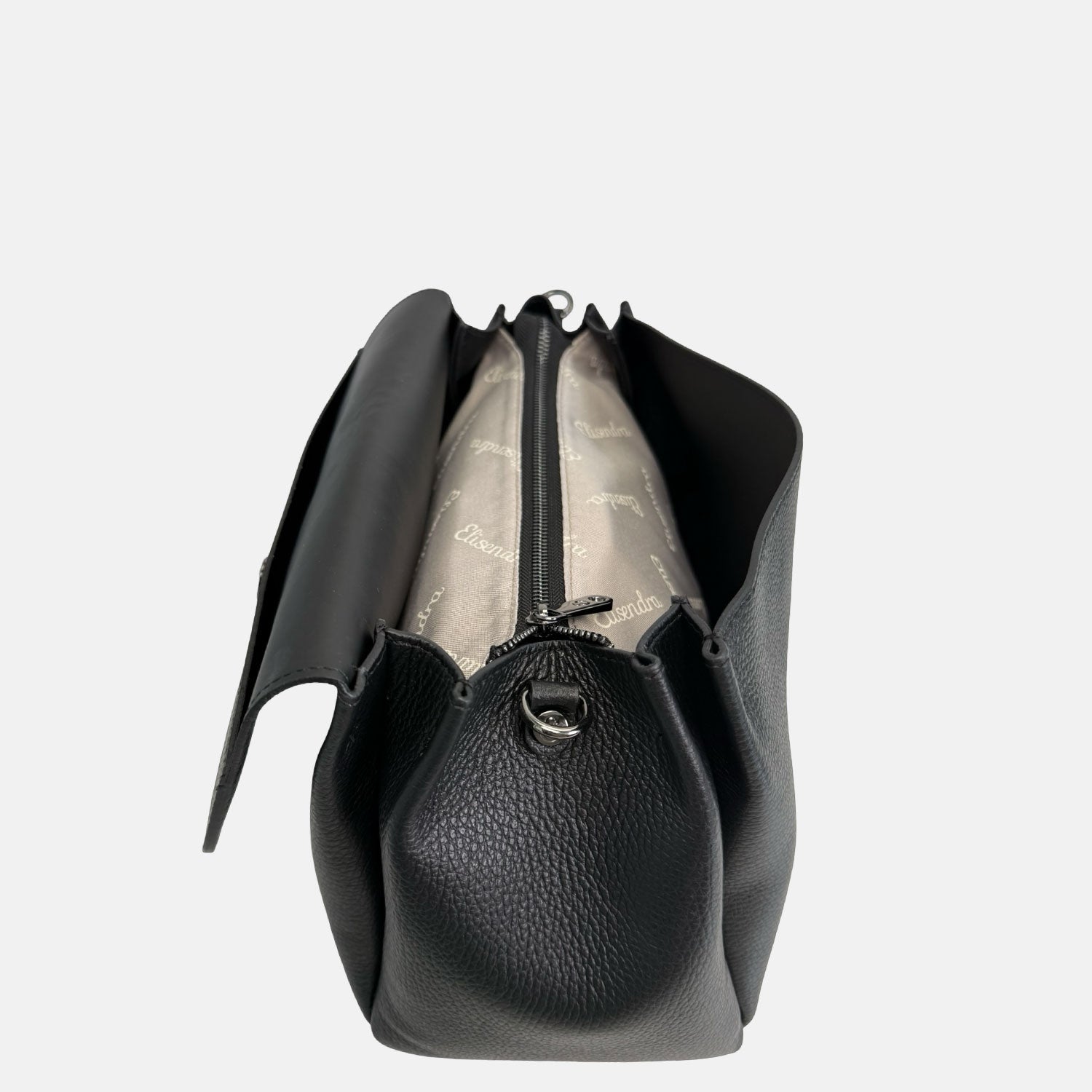 Borsa a spalla Allegra Liquirizia Pelle Martellata Dark