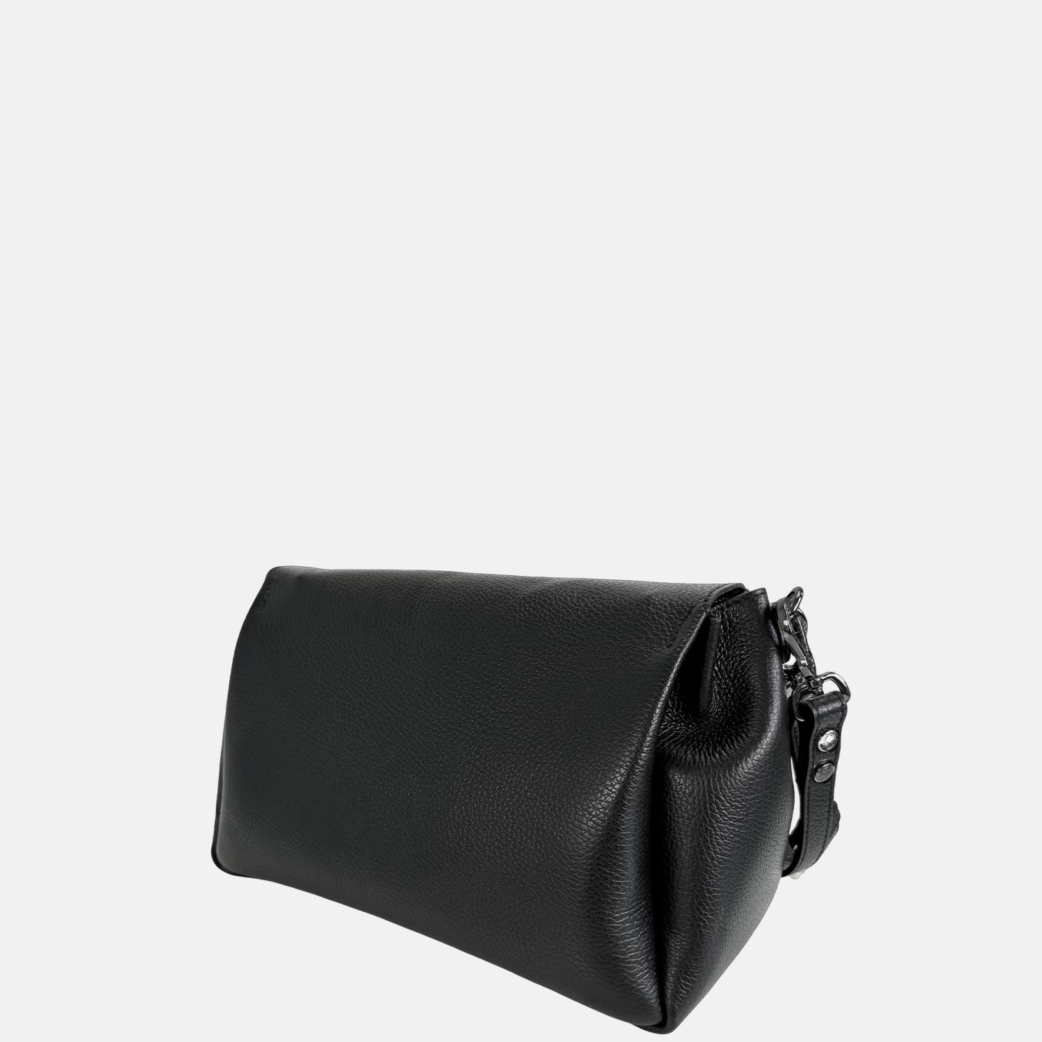 Borsa a spalla Allegra Liquirizia Pelle Martellata Dark