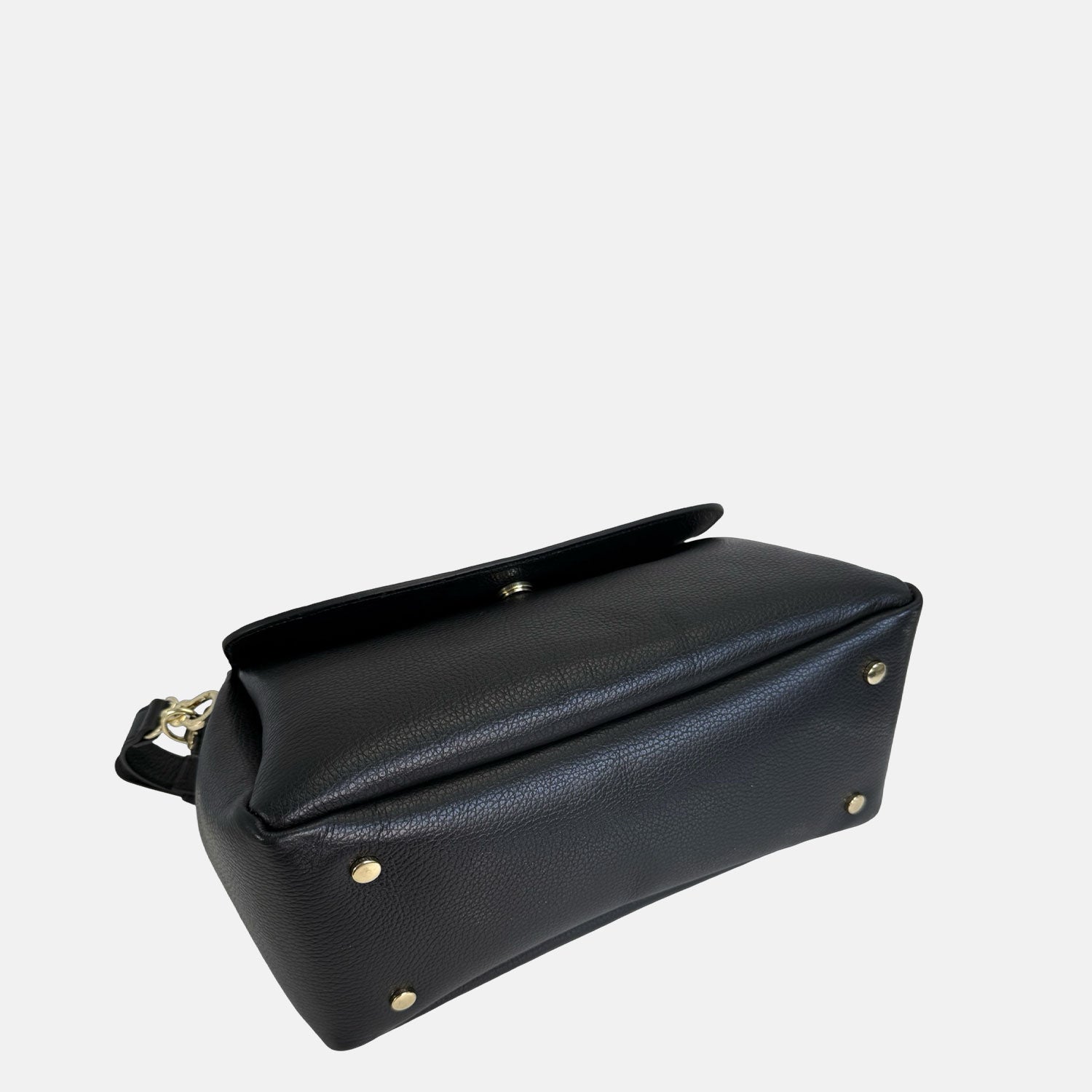 Borsa a spalla Allegra Liquirizia Pelle Martellata Oro