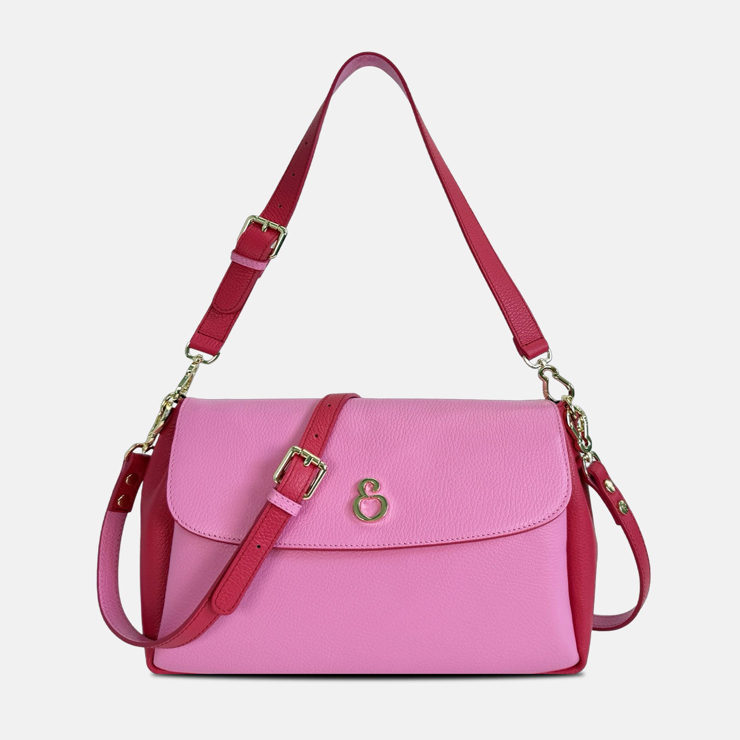Borsa a spalla Allegra Flamingo Pelle Martellata Oro
